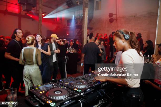 Honey Dijon plays at the Moncler X Stylebop.com launch event at the Musikbrauerei on October 11, 2017 in Berlin, Germany.