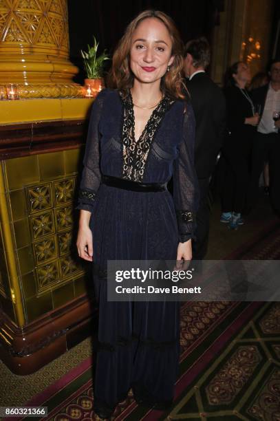 Cast member Lydia Leonard attends the press night after party for "Oslo" at The Royal Horseguards on October 11, 2017 in London, England.