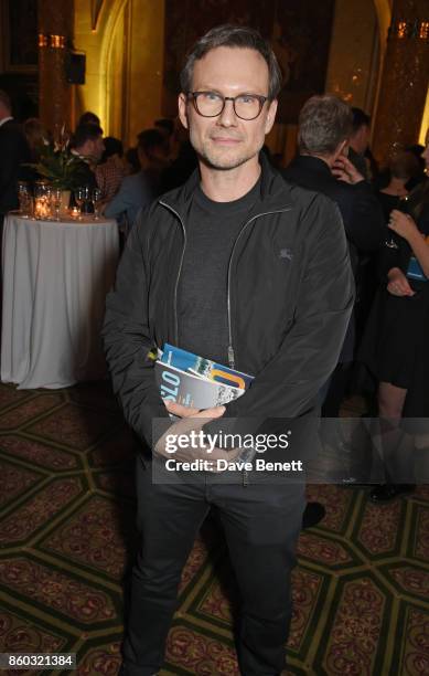 Christian Slater attends the press night after party for "Oslo" at The Royal Horseguards on October 11, 2017 in London, England.
