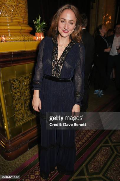 Cast member Lydia Leonard attends the press night after party for "Oslo" at The Royal Horseguards on October 11, 2017 in London, England.