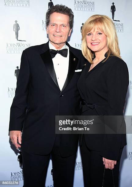 Chairman Patrick Wayne and actress Bonnie Hunt arrive at the 24th Annual Odyssey Ball at the Beverly Hilton Hotel on April 18, 2009 in Beverly Hills,...