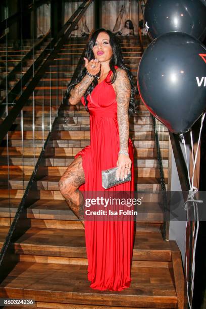 German singer Julia Jasmin Ruehle alias JJ attends the 'Nights of The Nights' event at Amano Grand Central on October 11, 2017 in Berlin, Germany.