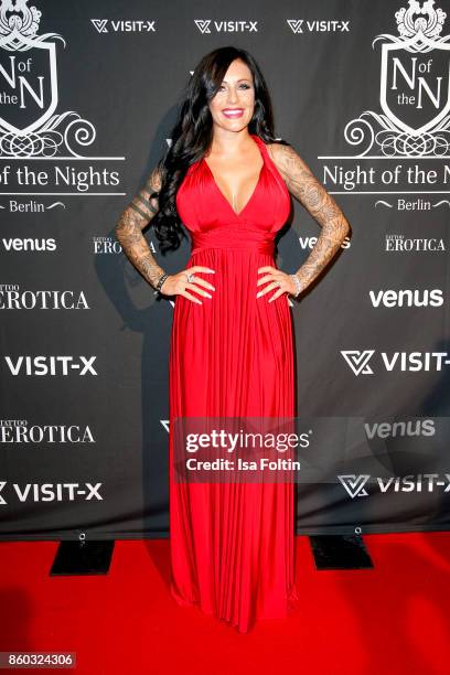 German singer Julia Jasmin Ruehle alias JJ attends the 'Nights of The Nights' event at Amano Grand Central on October 11, 2017 in Berlin, Germany.