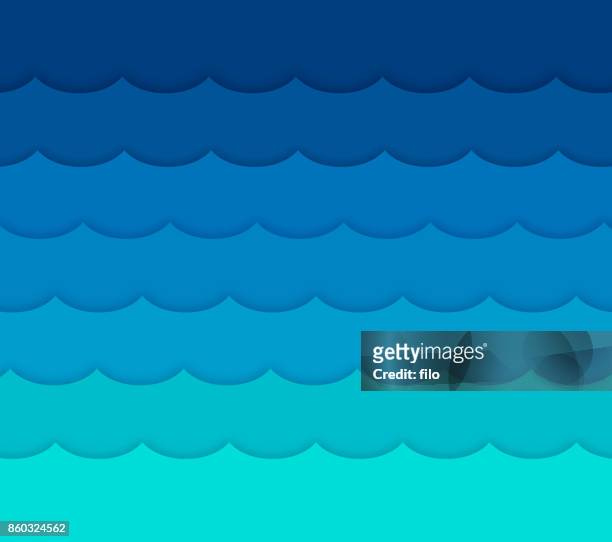 波浪背景 - horizon over water 幅插畫檔、美工圖案、卡通及圖標