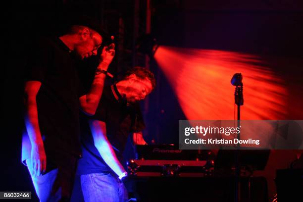The Chemical Brothers perform during day two of the Coachella Valley Music & Arts Festival 2009 held at the Empire Polo Club on April 18, 2009 in...