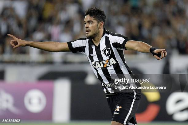 Brenner of Botafogo celebrates a scored goal during the match between Botafogo and Chapecoense as part of Brasileirao Series A 2017 at Engenhao...