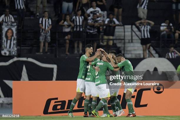 Players of Chapecoense celebrates a scored goal by Apodi during the match between Botafogo and Chapecoense as part of Brasileirao Series A 2017 at...