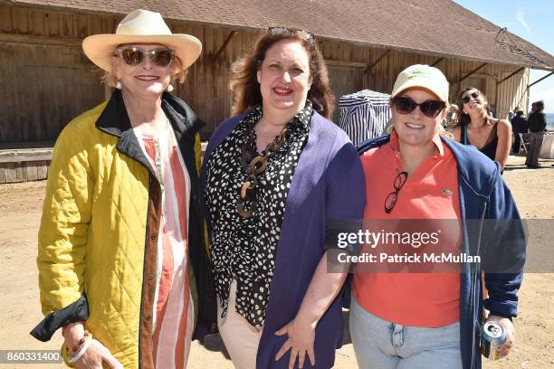 Edith Tobin, Alison Mazzola and Patricia Hearst Shaw attend Hearst Castle Preservation Foundation Annual Benefit Weekend "Lunch at the Hearst Ranch...