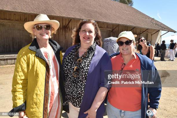 Edith Tobin, Alison Mazzola and Patricia Hearst Shaw attend Hearst Castle Preservation Foundation Annual Benefit Weekend "Lunch at the Hearst Ranch...