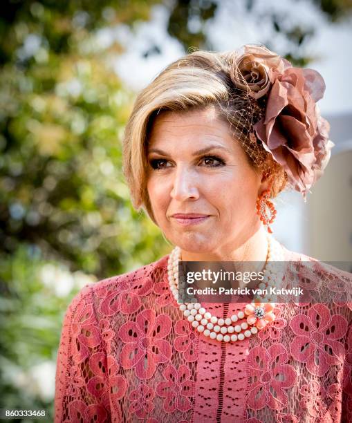 Queen Maxima of The Netherlands visits the Museo Nacional Arte Antiga and the exhibition Rembrandt, Rijksmuseum and Royal Collectionson October 11,...