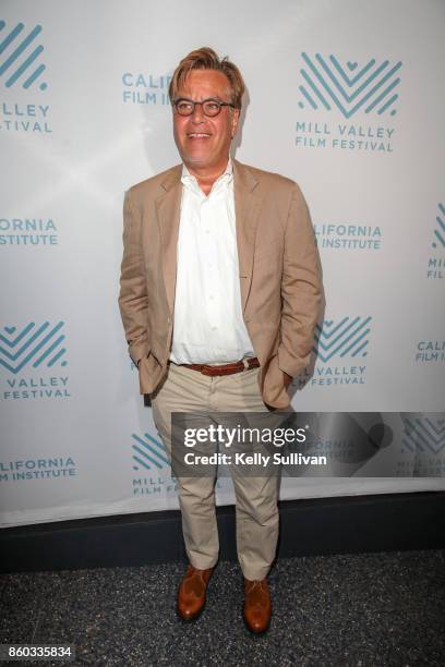 Director Aaron Sorkin arrives on the red carpet for "Molly's Game" during the Mill Valley Film Festival at Christopher B. Smith Rafael Film Center on...