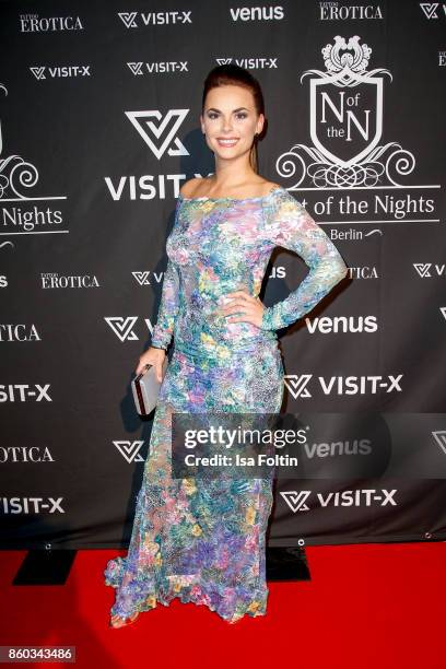 Denise Temlitz, former candidate of the TV show 'Der Bachelor' attends the 'Nights of The Nights' event at Amano Grand Central on October 11, 2017 in...