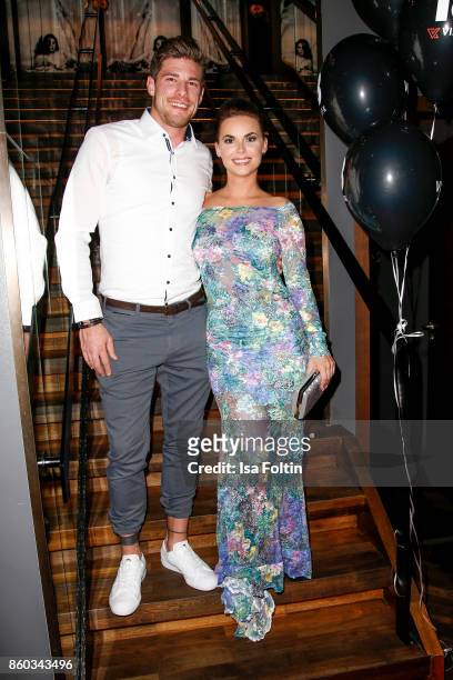 Denise Temlitz, former candidate of the TV show 'Der Bachelor' and her boyfriend Pascal Cappes attend the 'Nights of The Nights' event at Amano Grand...