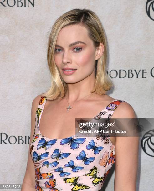 Actress Margot Robbie attends the Fox Searchlight Pictures "Goodbye Christopher Robin" New York Special Screening on October 11 in New York City. /...