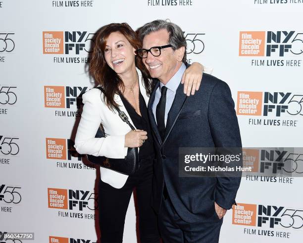 Actress Gina Gershon and Director Griffin Dunne attend the 55th New York Film Festival presentation of - "Joan Didion: The Center Will Not Hold" at...