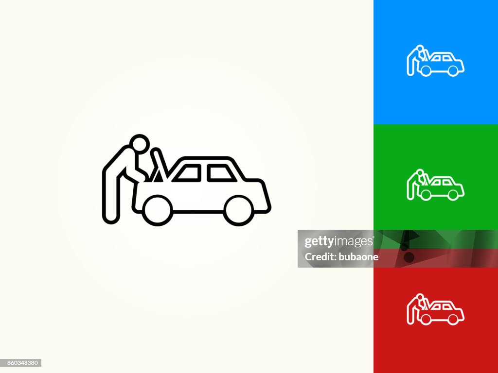 Car Mechanic Black Stroke Linear Icon