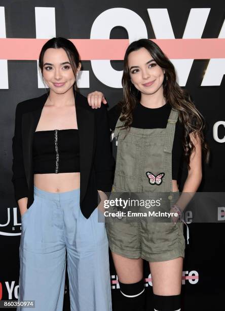 Veronica Merrell and Vanessa Merrell attend the "Demi Lovato: Simply Complicated" YouTube premiere at The Fonda Theatre on October 11, 2017 in Los...