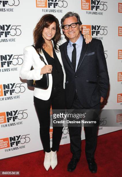 Actress Gina Gershon and Griffin Dunne attend the 55th New York Film Festival 'Joan Didion: The Center Will Not Hold' at Alice Tully Hall on October...