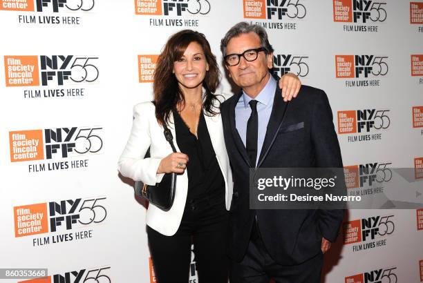 Actress Gina Gershon and director Griffin Dunne attend the 55th New York Film Festival 'Joan Didion: The Center Will Not Hold' at Alice Tully Hall on...