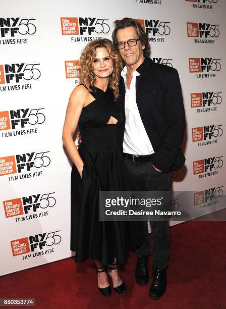 Actors Kyra Sedgwick and Kevin Bacon attend the 55th New York Film Festival 'Joan Didion: The Center Will Not Hold' at Alice Tully Hall on October...