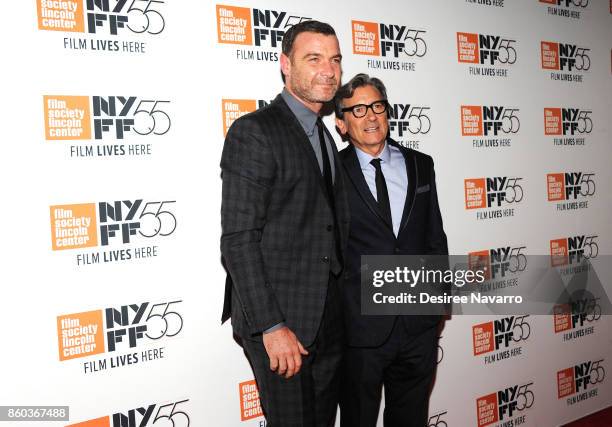 Actor Liev Schreiber and director Griffin Dunne attend the 55th New York Film Festival 'Joan Didion: The Center Will Not Hold' at Alice Tully Hall on...