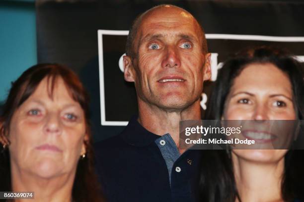 Sport Australia Hall of Fame Inductee and legend AFL footballer Tony Lockett poses at the National Sport museum before the Annual Induction and...