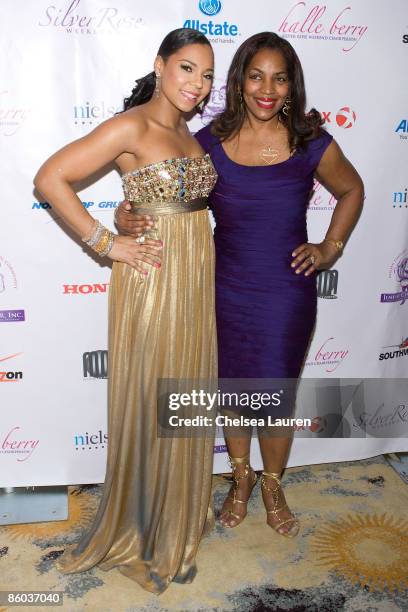 Singer Ashanti and her mother Tina Douglas arrive at the 2009 Jenesse Silver Rose Gala & Auction at the Beverly Hills Hotel on April 19, 2009 in...