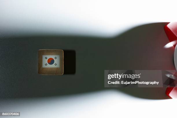 north korea nuclear crisis concept - nuclear weapon stock pictures, royalty-free photos & images