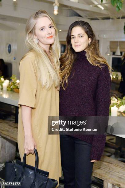 Hayley Feldman and Ally Walsh attend Jenni Kayne Home Collection Launch at Malibu Farm on October 11, 2017 in Malibu, California.