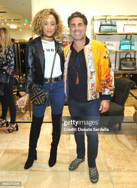 Chaley Rose and co-founder of What Goes Around Comes Around Gerard Maione at What Goes Around Comes Around Beverly Hills Anniversary on October 11,...