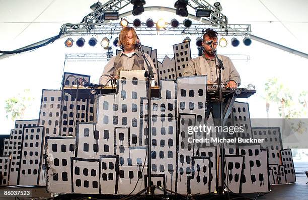 Singers Jel and Doseone of Themselves perform during day 1 of the Coachella Valley Music & Arts Festival held at the Empire Polo Club on April 19,...