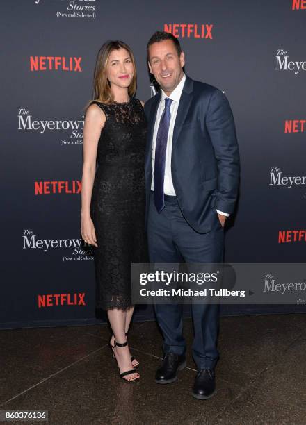 Jackie Sandler and actor Adam Sandler attend a screening of Netflix's "The Meyerowitz Stories " at Directors Guild Of America on October 11, 2017 in...