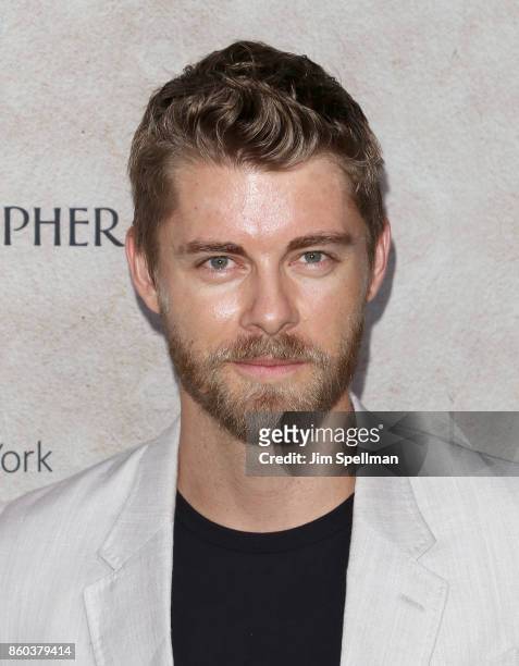 Actor Luke Mitchell attends the "Good Bye Christopher Robin" New York special screening at The New York Public Library on October 11, 2017 in New...
