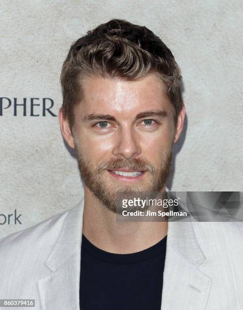 Actor Luke Mitchell attends the "Good Bye Christopher Robin" New York special screening at The New York Public Library on October 11, 2017 in New...