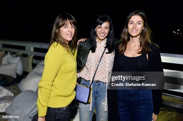 Kelly Atterton; Nandita Khanna and Jacqueline Schulze attend Jenni Kayne Home Collection Launch at Malibu Farm on October 11, 2017 in Malibu,...