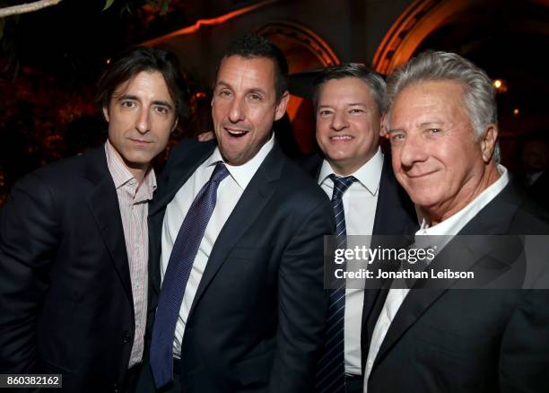 Noah Baumbach, Adam Sandler, Netflix Chief Content Officer Ted Sarandos and Dustin Hoffman at the after party for a special screening of The...