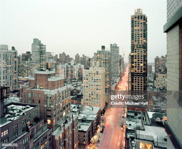 nyc from upper east side looking toward harlem - harlem new york stock pictures, royalty-free photos & images