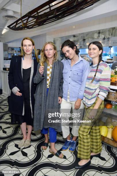 Saree Kayne; Rory McCauliffe; Rose Schlossberg and Lily Waranker attend Jenni Kayne Home Collection Launch at Malibu Farm on October 11, 2017 in...