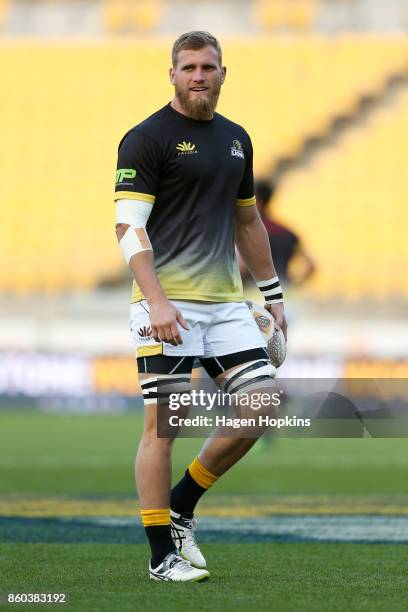 Brad Shields of Wellington looks on during the round nine Mitre 10 Cup match between Wellington and Northland at Westpac Stadium on October 12, 2017...