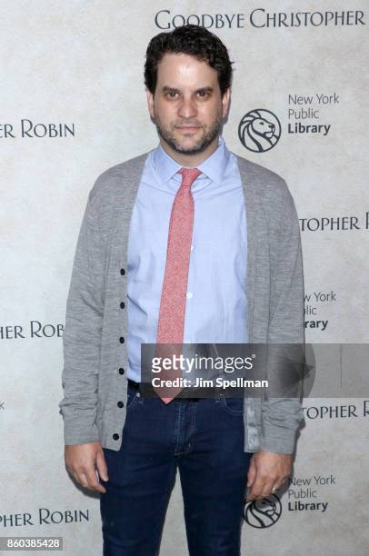 Actor Michael Nathanson attends the "Good Bye Christopher Robin" New York special screening at The New York Public Library on October 11, 2017 in New...