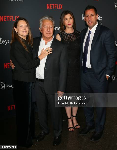 Lisa Hoffman, Dustin Hoffman, Jackie Sandler and Adam Sandler attend a screening of Netflix's on October 11, 2017 in Los Angeles, California.