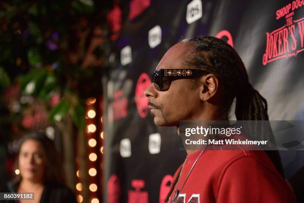 Host Snoop Dogg at TBS' Drop the Mic and The Joker's Wild Premiere Party at Dream Hotel on October 11, 2017 in Hollywood, California. Shoot ID...