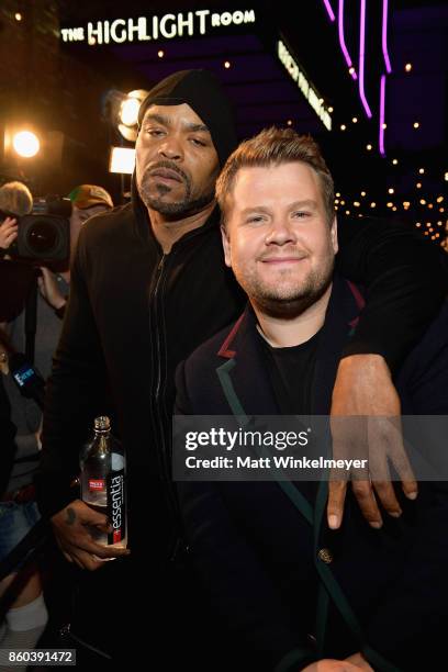 Host Method Man and executive producer James Corden at TBS' Drop the Mic and The Joker's Wild Premiere Party at Dream Hotel on October 11, 2017 in...