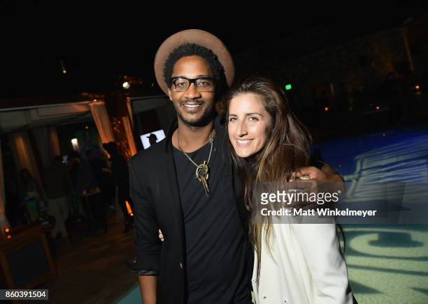Brandon Owens and guest at TBS' Drop the Mic and The Joker's Wild Premiere Party at Dream Hotel on October 11, 2017 in Hollywood, California. Shoot...