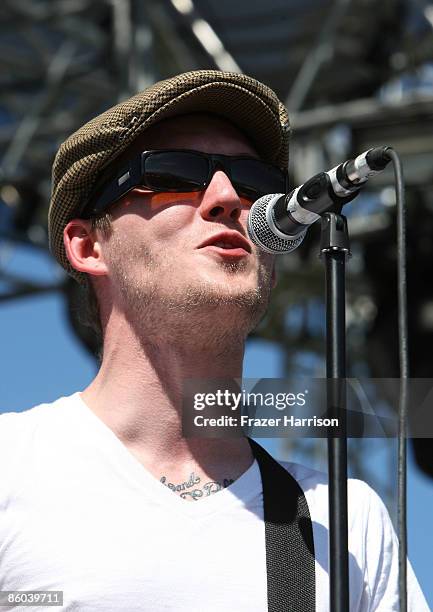 Musician Brian Fallon from the band The Gaslight Anthem performs during day three of the Coachella Valley Music & Arts Festival 2009 held at the...