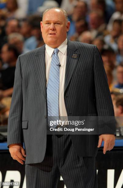 Head coach George Karl leads the Denver Nuggets against the New Orleans Hornets in Game One of the Western Conference Quarterfinals during the 2009...