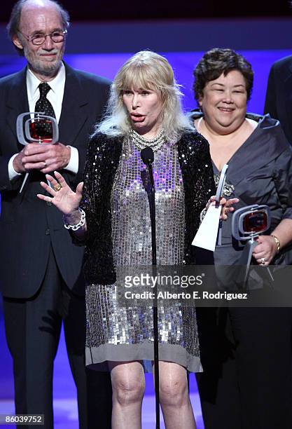 Producer Burt Metcalfe, Actress Loretta Swit and Actress Kellye Nakahara Wallet speak onstage at the 7th Annual TV Land Awards held at Gibson...