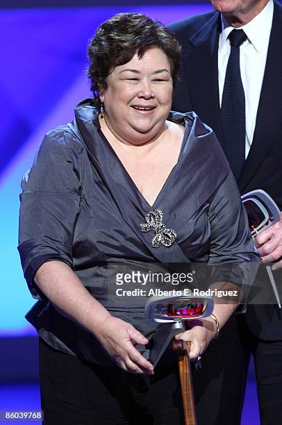 Actress Kellye Nakahara Wallet speaks onstage at the 7th Annual TV Land Awards held at Gibson Amphitheatre on April 19, 2009 in Unversal City,...