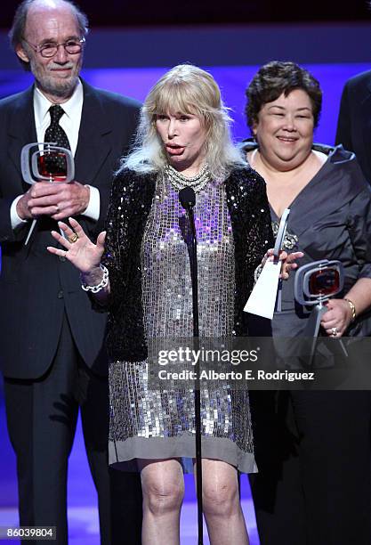 Producer Burt Metcalfe, Actress Loretta Swit and Actress Kellye Nakahara Wallet speak onstage at the 7th Annual TV Land Awards held at Gibson...