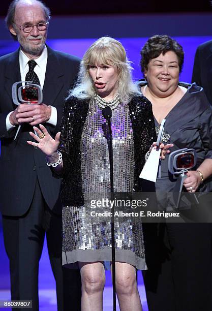 Producer Burt Metcalfe, Actress Loretta Swit and Actress Kellye Nakahara Wallet speak onstage at the 7th Annual TV Land Awards held at Gibson...
